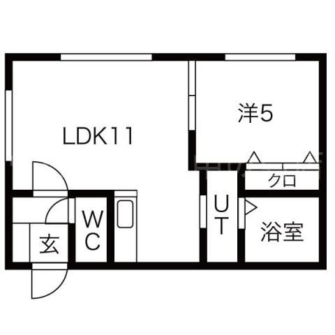 ヴィンテージ(1LDK/1階)の間取り写真