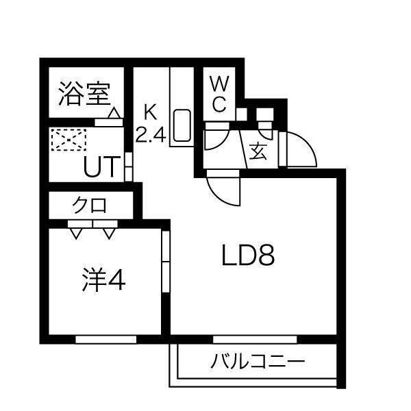 BRILLIANT S17(1LDK/2階)の間取り写真