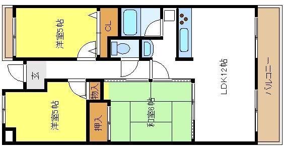 ノアーズアーク住之江(3LDK/15階)の間取り写真