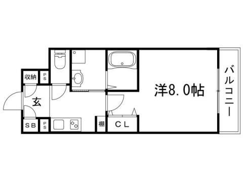 ロジュマンヴェール御影I(1K/3階)の間取り写真