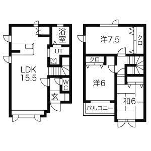 グランドガーデン元町C(3LDK/1階)の間取り写真