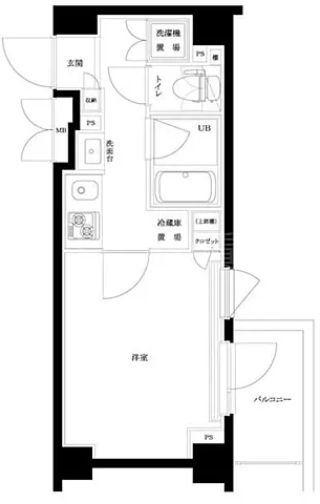 ルーブル東蒲田七番館(1K/6階)の間取り写真