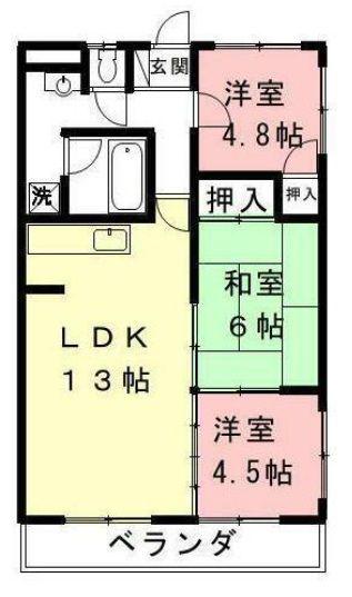 レジデンス桜(3LDK/1階)の間取り写真