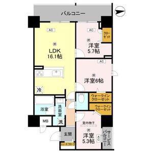 グラントリアノン緑地公園(3LDK/3階)の間取り写真
