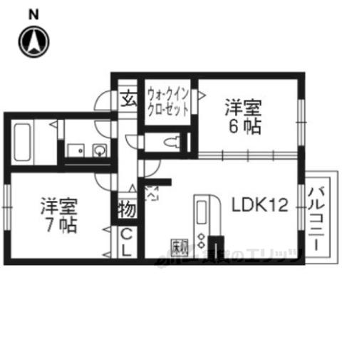 ヴェルコート A棟(2LDK/2階)の間取り写真