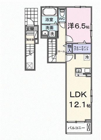 アンシャンテ(1LDK/2階)の間取り写真