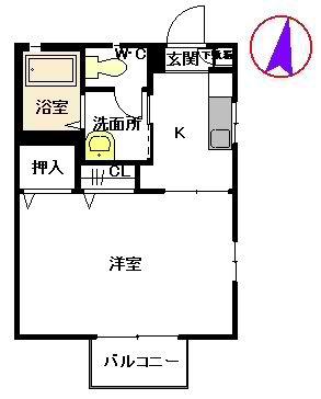 ディアス新栄(1K/2階)の間取り写真