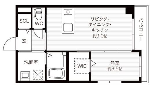 KSCOURT西宮北口(1LDK/2階)の間取り写真