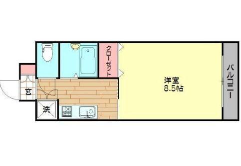 トレステーラ中殿(1K/3階)の間取り写真