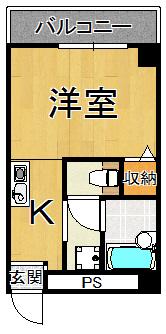 グリュックY(ワンルーム/4階)の間取り写真