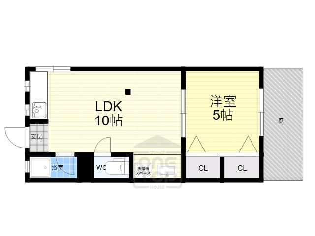 長瀬ハイツ(1LDK/2階)の間取り写真