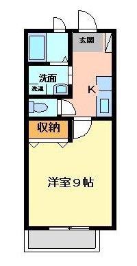エスポワール(1K/2階)の間取り写真