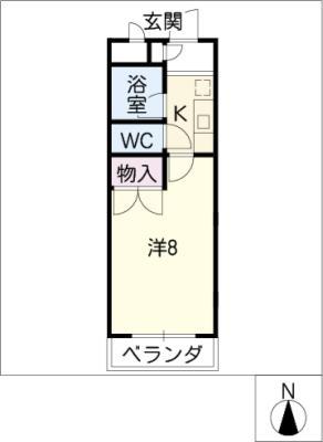 HKマンション野並(1K/1階)の間取り写真