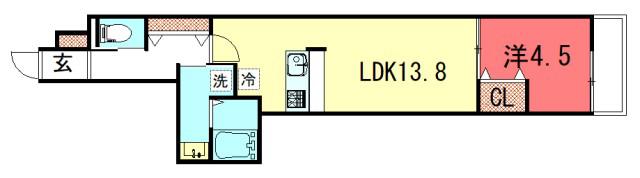 LA FITE SHIMOGAMO(1LDK/3階)の間取り写真