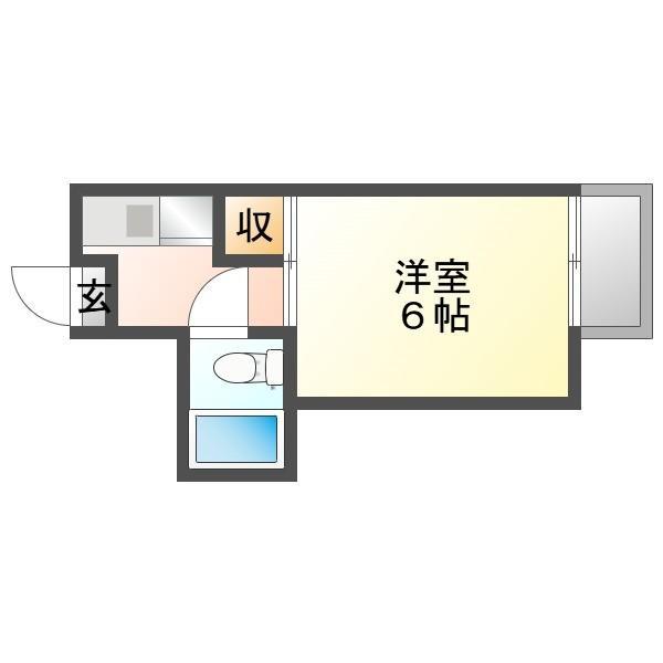パステルβ(1K/2階)の間取り写真