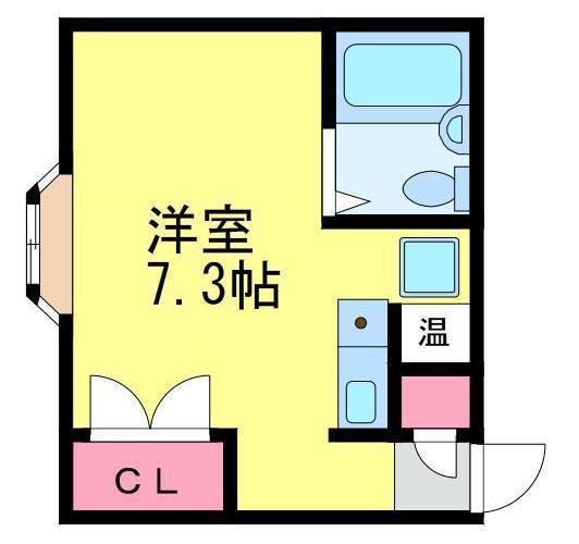 ベルトピア新潟4(ワンルーム/1階)の間取り写真