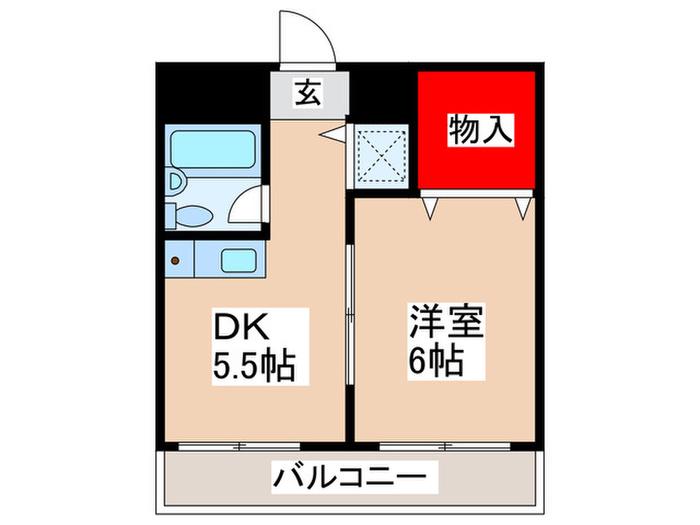 プリンス本町(1DK/4階)の間取り写真