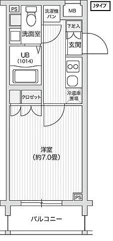 レジディア笹塚II(1K/3階)の間取り写真