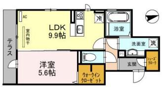 ボヌワール高井田(1LDK/3階)の間取り写真