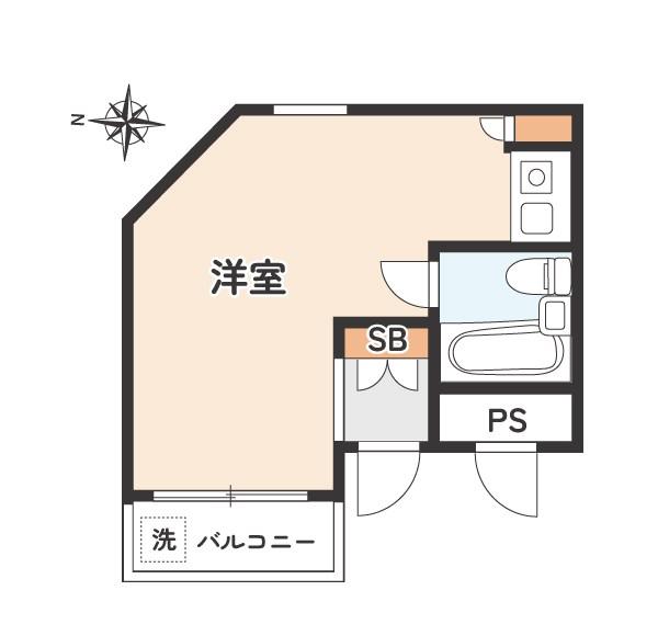 ネオハイシティ豪徳寺(ワンルーム/2階)の間取り写真
