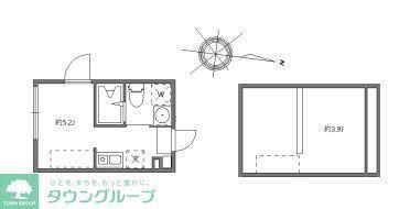 メゾンドパレワン(ワンルーム/2階)の間取り写真