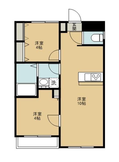 小平ファミリーマンション(2LDK/3階)の間取り写真