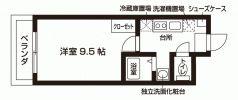 ブランバックス(1K/2階)の間取り写真