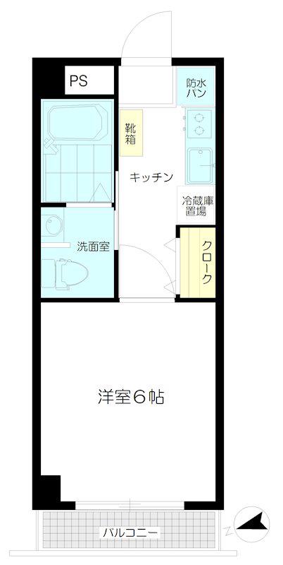 ユニゾンINO(1K/1階)の間取り写真