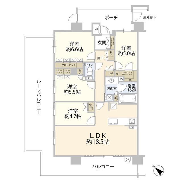 レ・ジェイド川崎(4LDK/6階)の間取り写真