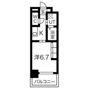 リシュドール伝馬(1K/4階)の間取り写真