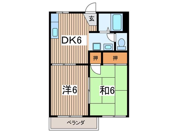 タウニ-コスモ(2DK/2階)の間取り写真