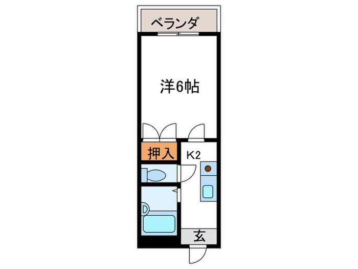 マーキュリー北白川(1K/1階)の間取り写真