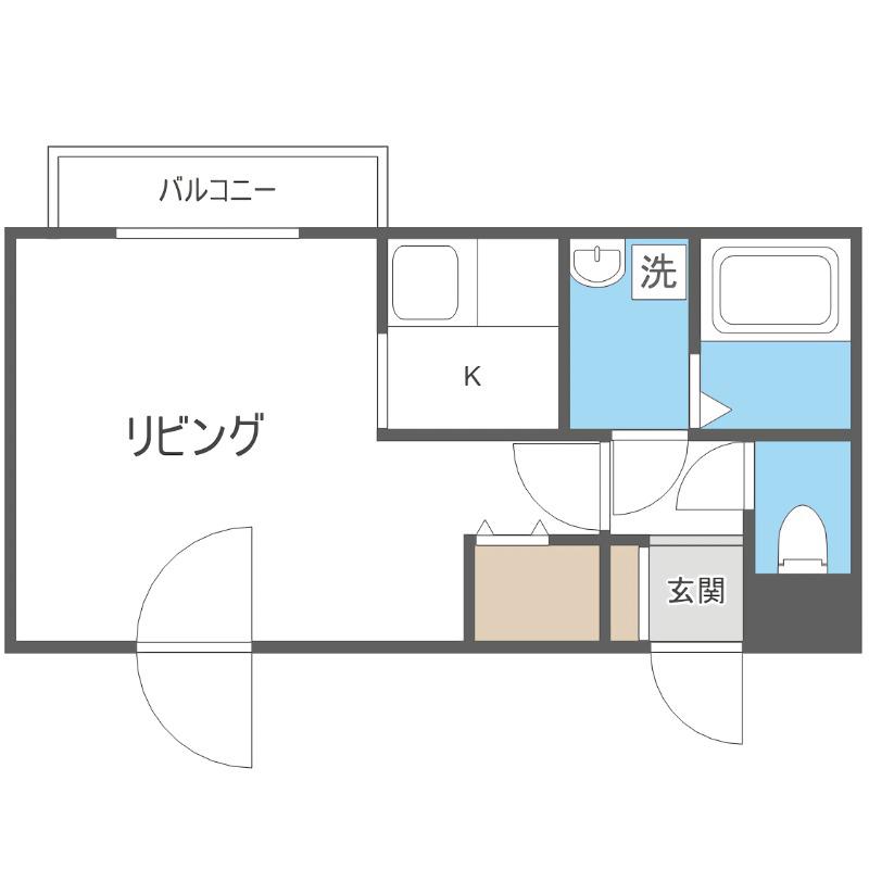 アビタ円山(1K/4階)の間取り写真