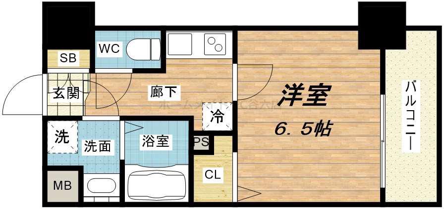 ミラージュパレス南堀江(1K/7階)の間取り写真