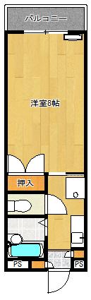 カレッジ花尾(1K/1階)の間取り写真