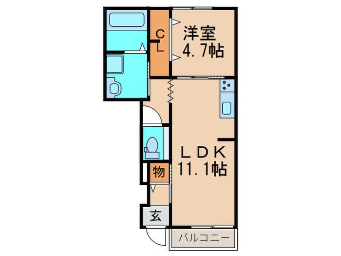 RICH CHILD(1LDK/1階)の間取り写真