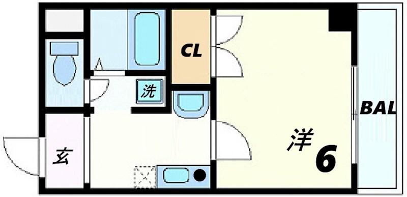 MY尼崎(1K/4階)の間取り写真