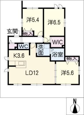 メゾン赤松台(3LDK/1階)の間取り写真
