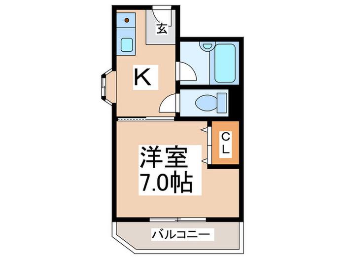 タウンコートこだまII(1K/3階)の間取り写真