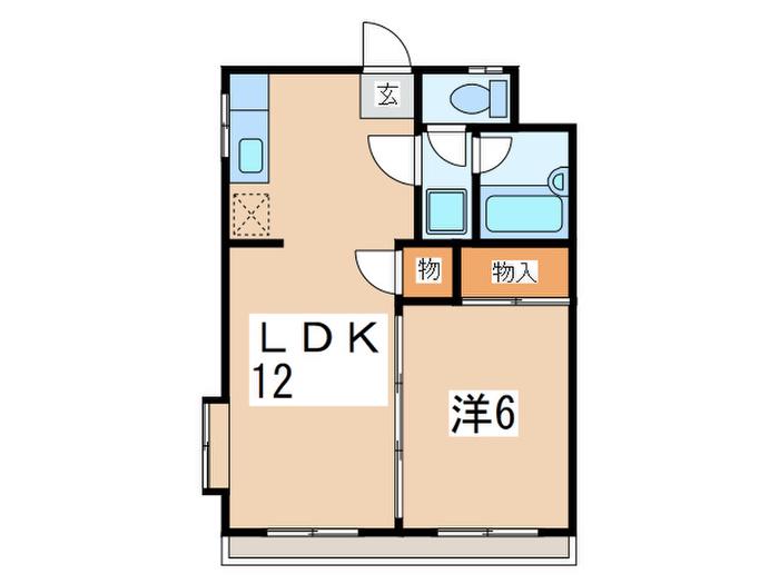 ヴィラシマモト(1LDK/1階)の間取り写真