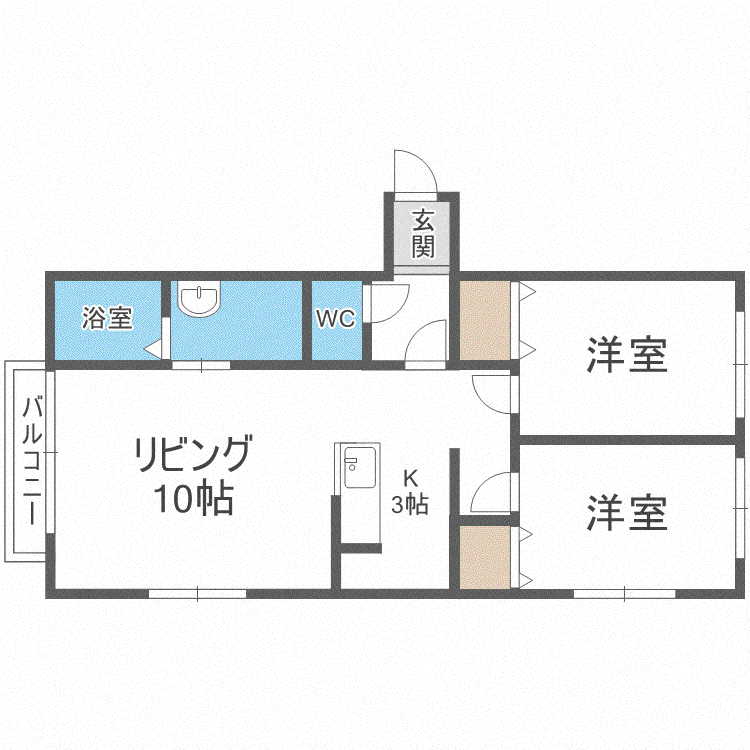 パルティールTM LSE(2LDK/4階)の間取り写真