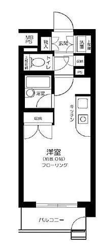 ジェイパーク代々木(ワンルーム/6階)の間取り写真