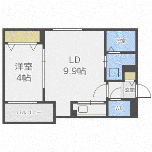ファランドール札幌(1LDK/2階)の間取り写真