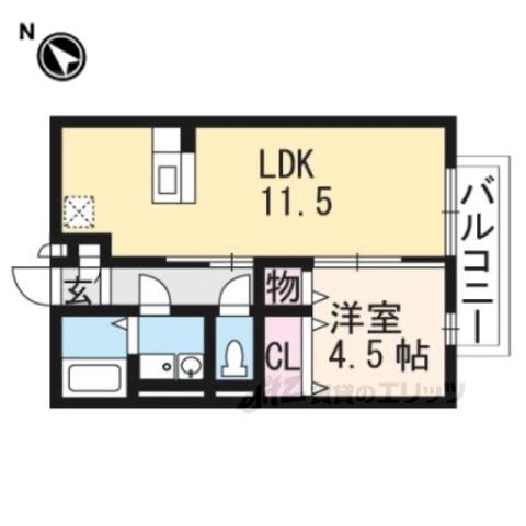 セジュールアースマーシ3(1LDK/2階)の間取り写真