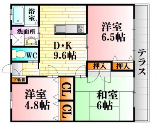 コンフォールエムズ(3DK/1階)の間取り写真
