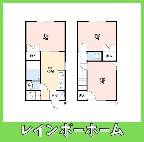 旭ルーミー北柏1号館(3DK/1階)の間取り写真