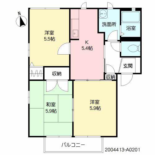 サクラージュA(3K/2階)の間取り写真