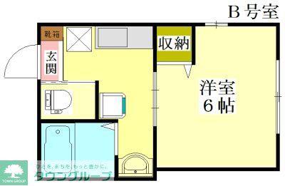 ミルアンドゥ ボヌール(1K/2階)の間取り写真