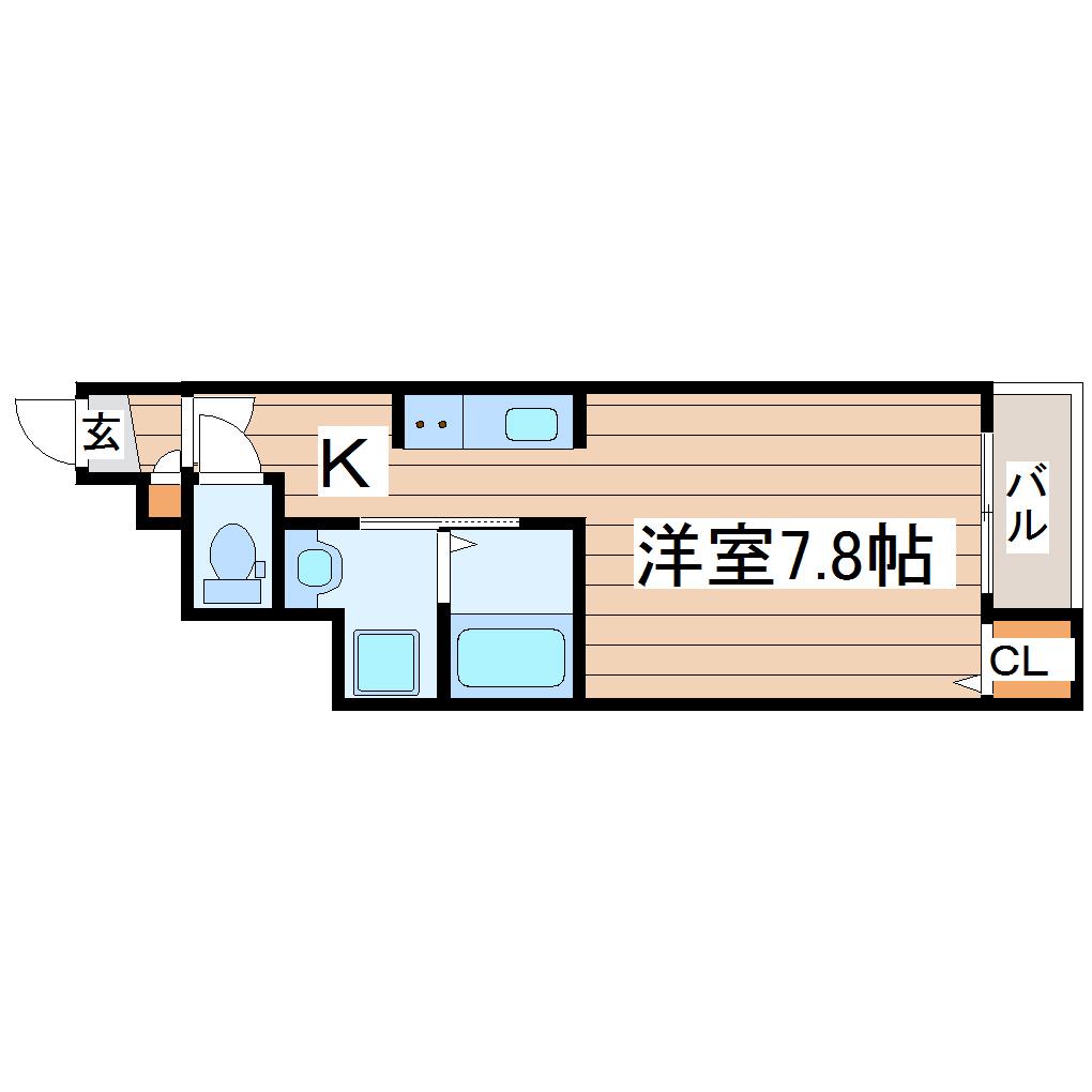 IDEA河原町(1K/1階)の間取り写真