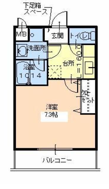 フジパレス高見ノ里I番館(1K/2階)の間取り写真